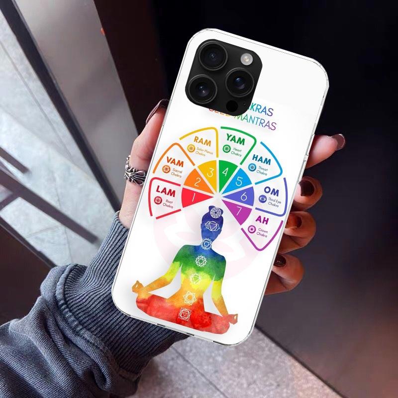 Yoga Chakra Spiritual Energy Universe Phone Case For iPhone 17 Air 16 15 Pro Max 14 Plus 13 Mini 12 11 Cover 7 8 SE Silicone She