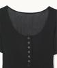 MAKE A TOAST Soft Button Half Knit (Black) Mbfsnt007Bk