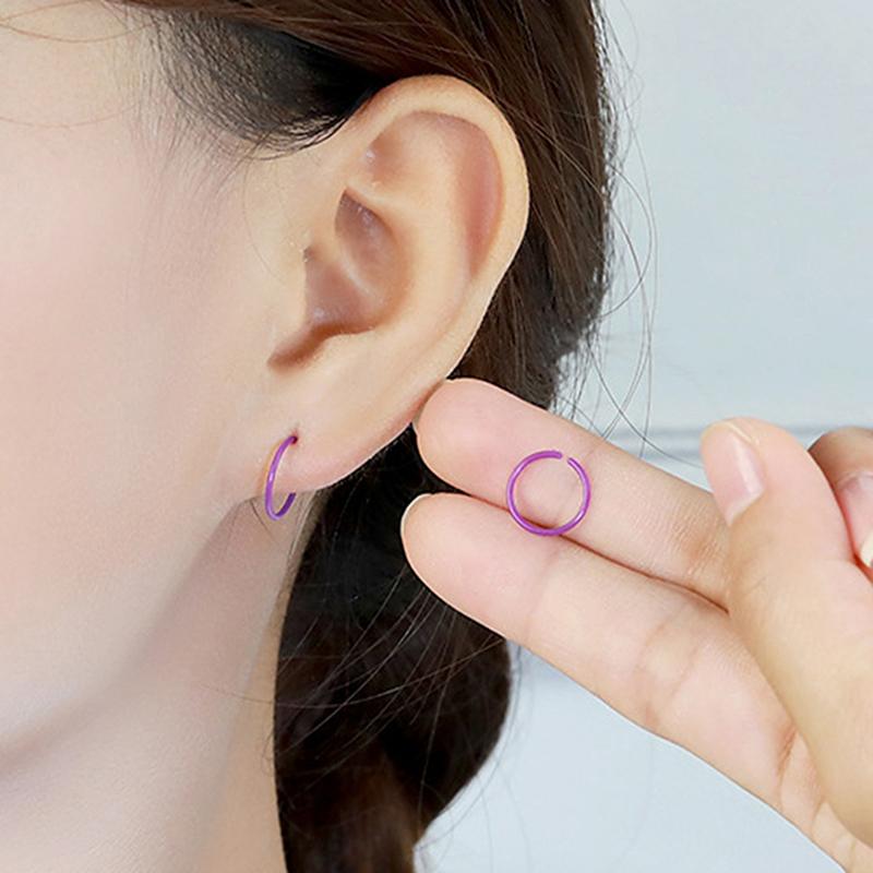 30 Pcs/Box Women Vintage Round Resin Hoop Earrings Colorful Anti Allergy Sterile Rod Plastic Small Ear Ring Earring Stud Earring