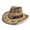 Cowboy Hat Men'S And Women'S Outdoor Shading Breathable Hollow Straw Hat Summer Vacation Beach Hat