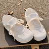 Summer Breathable and Not Stuffy Feet Women's Shoes Mesh Shoes with Skirts Little White Shoes Versatile Ballet Training Shoes Flat Baseplate Shoes