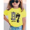 Kids 6 7 Print T-Shirt Short Sleeve Round Neck Casual Top Tees Summer Comfortable Fashion Girl and Boy Clothing