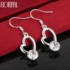 925 Sterling Silver AAA Zircon Heart Pendant Earrings - Romantic Gift Jewelry