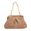 Popular spring and summer shoulder crossbody straw woven bag women's fashion woven clip bag mini beach bag