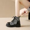 Fashion Random Printing Women Ankle Boots Winter New Flats Platform Designer Women Shoes 2025 Brand  Fashion Dress Snow Motorcycle Botas