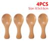 4/1PCS Mini Wooden Spoon Short Handle Kitchen Wood Spoons Spice Condiment Sugar Coffee Honey Scoops Small Teaspoon Tableware