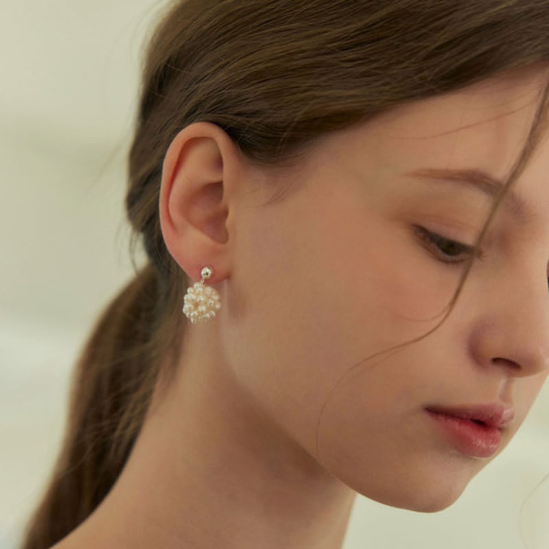 Murmeln [925silber]Bubble Perlen-Tropfenohrringe