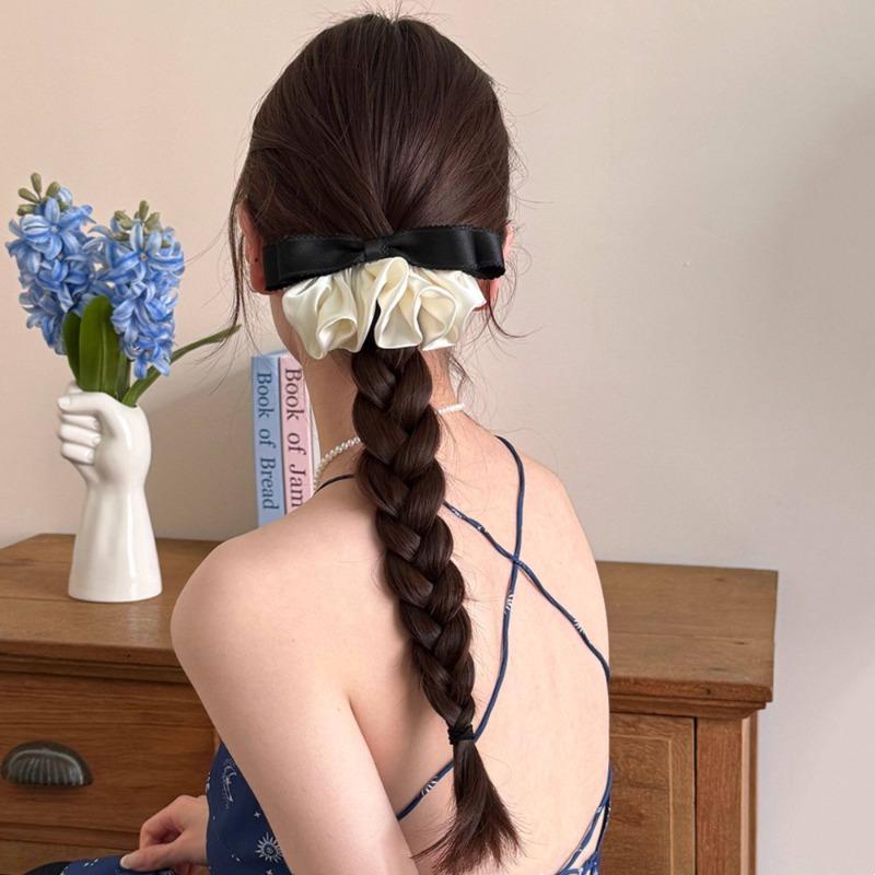 Korean Retro Satin Pleated Hairpin Spring Clip Women Hair Clip Barrettes Headwear Hairgrips Hair Accessories Hair Styling Tool
