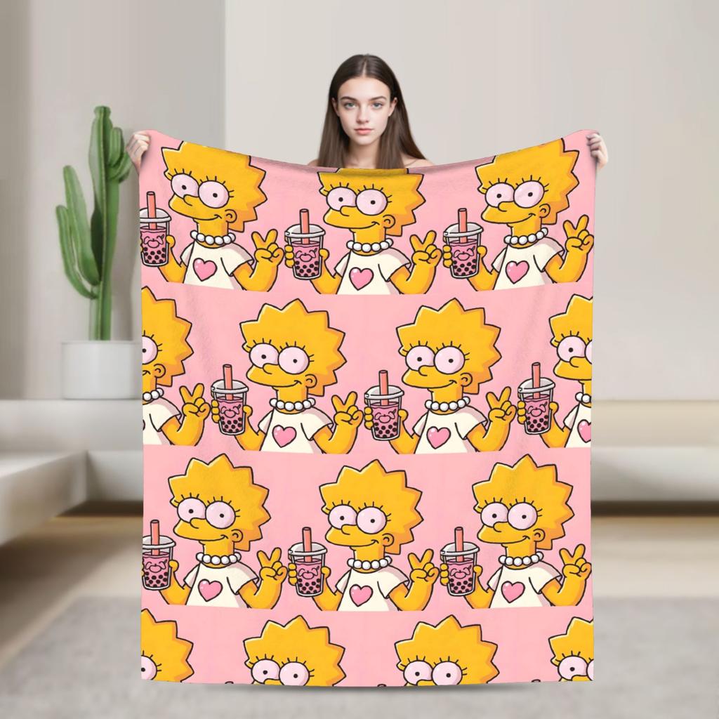 Simpsonsed Cartoon Blanket Velvet Autumn/Winter Multifunction Warm Throw Blanket For Bed Couch Bedding Throws