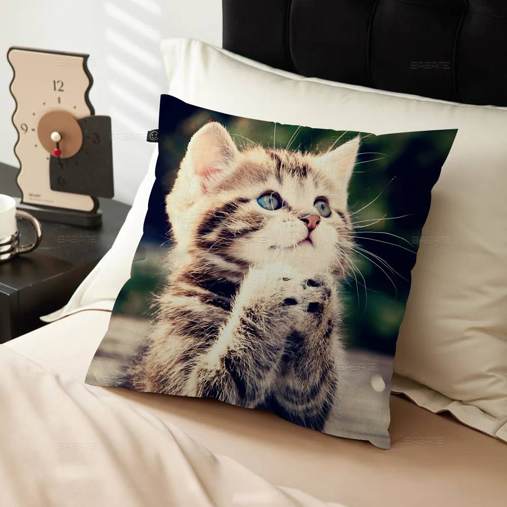 Süßes Haustier Katze Kissenbezug Design Kissenbezug Deko Feiertagsdeko