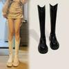 V Mouth But Knee Boots Women's Spring and Autumn 2025 New Korean Version Thick-soled Thin Boots Tall Knight Boots