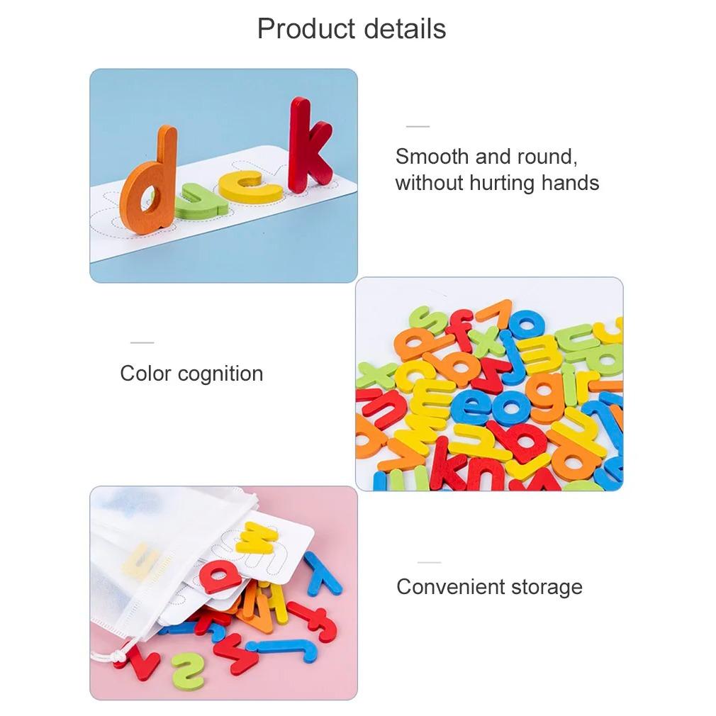 Wooden Spelling Game Montessori Children's Early Education Learning Letter Cognition Spelling Enlightenment Matching Puzzle Toys