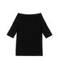 VLETI Viscose Off Shoulder Half Knit (Black)