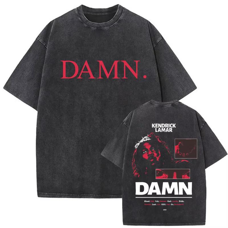 T-shirt Vintage Lavata Edizione Limitata Rapper Kendrick Lamar They Not Like Us Estate Unisex Donna Hip Hop Oversize Street Girocollo Maglietta