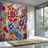 Vibrant Floral Fantasy 3D Shower Curtain - Exotic Flower & Bird Theme for Bathroom Decor, Adds Colorful Charm and Beauty