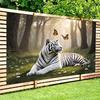 2D plane 1 piece of the white tiger in the forest dreamland suitable for celebrations and photography backgrounds