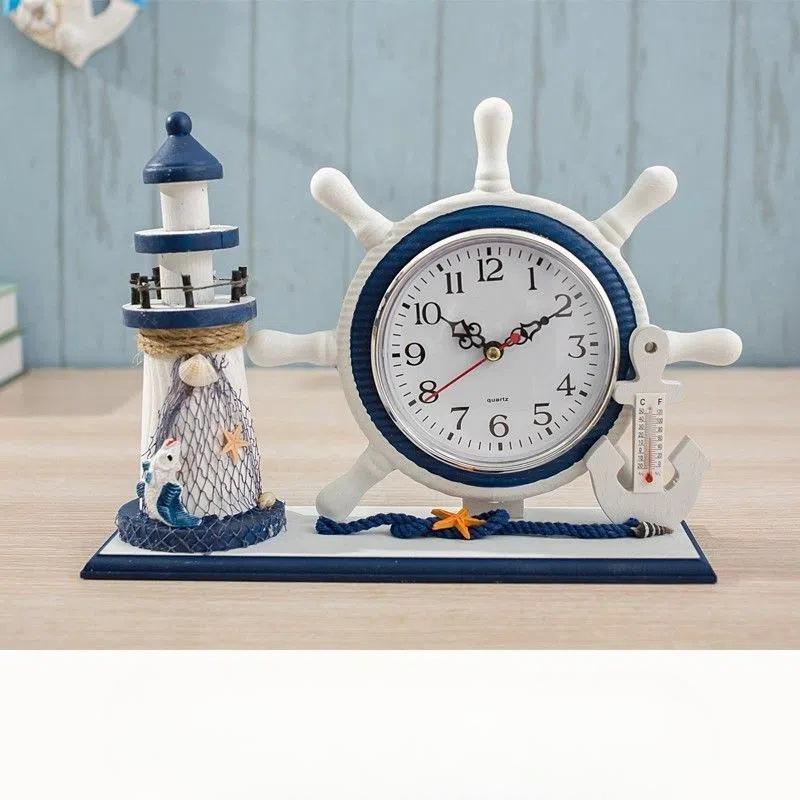 Advanced Clock Ocean Style Silent Desktop Clock Ornament Living Room Desktop Placement Clock