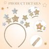 Star Tiara for Girls:2 Pieces Shiny Five-Point Hair Hoops in Gold and Silver Anti-Slip Iron Headband Crown for Birthday Christmas Cosplay Wedding