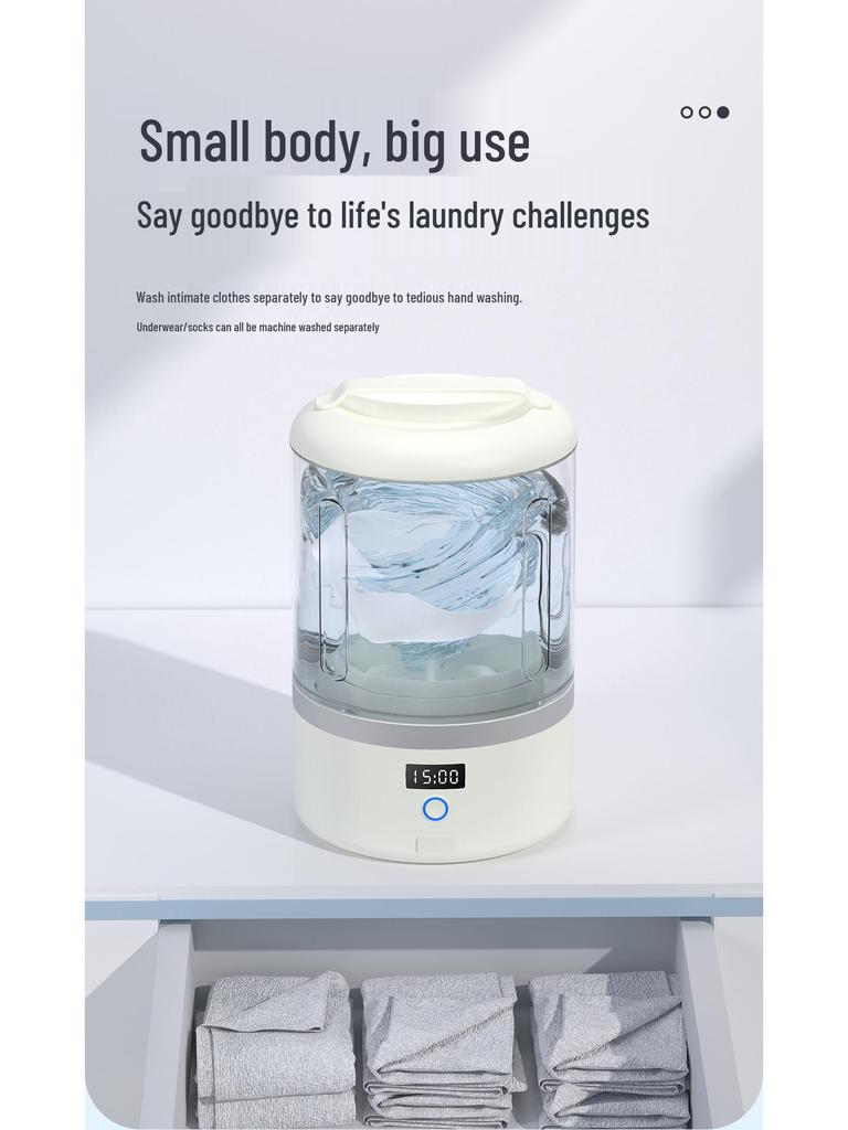 Portable Mini Automatic Washer for Socks and Underwear