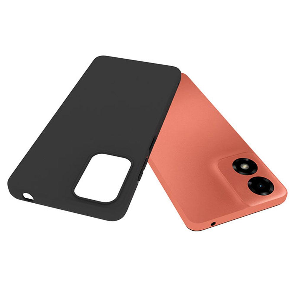 

For Motorola Moto E14 4G/G04 4G/G04s 4G/G24 4G Case Matte Finish Soft TPU Phone Cover (Big Rear Lens Hole) Black