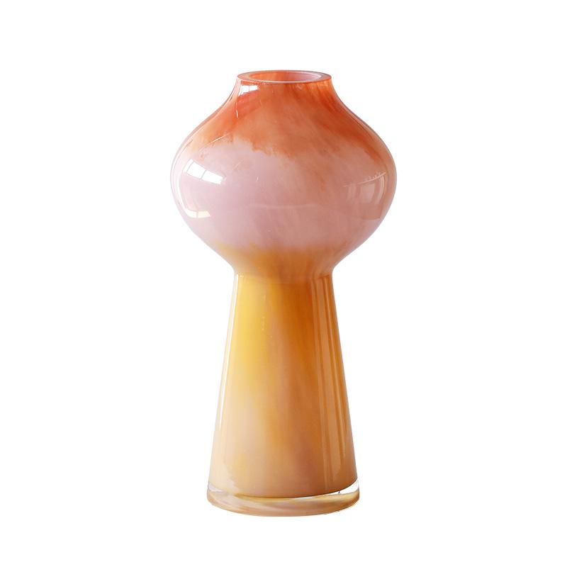 Glass Vase Gourd Colored Gradient Glass Bottle Hydroponic Flower Arrangement Terrarium Flower Vase Home Decoration