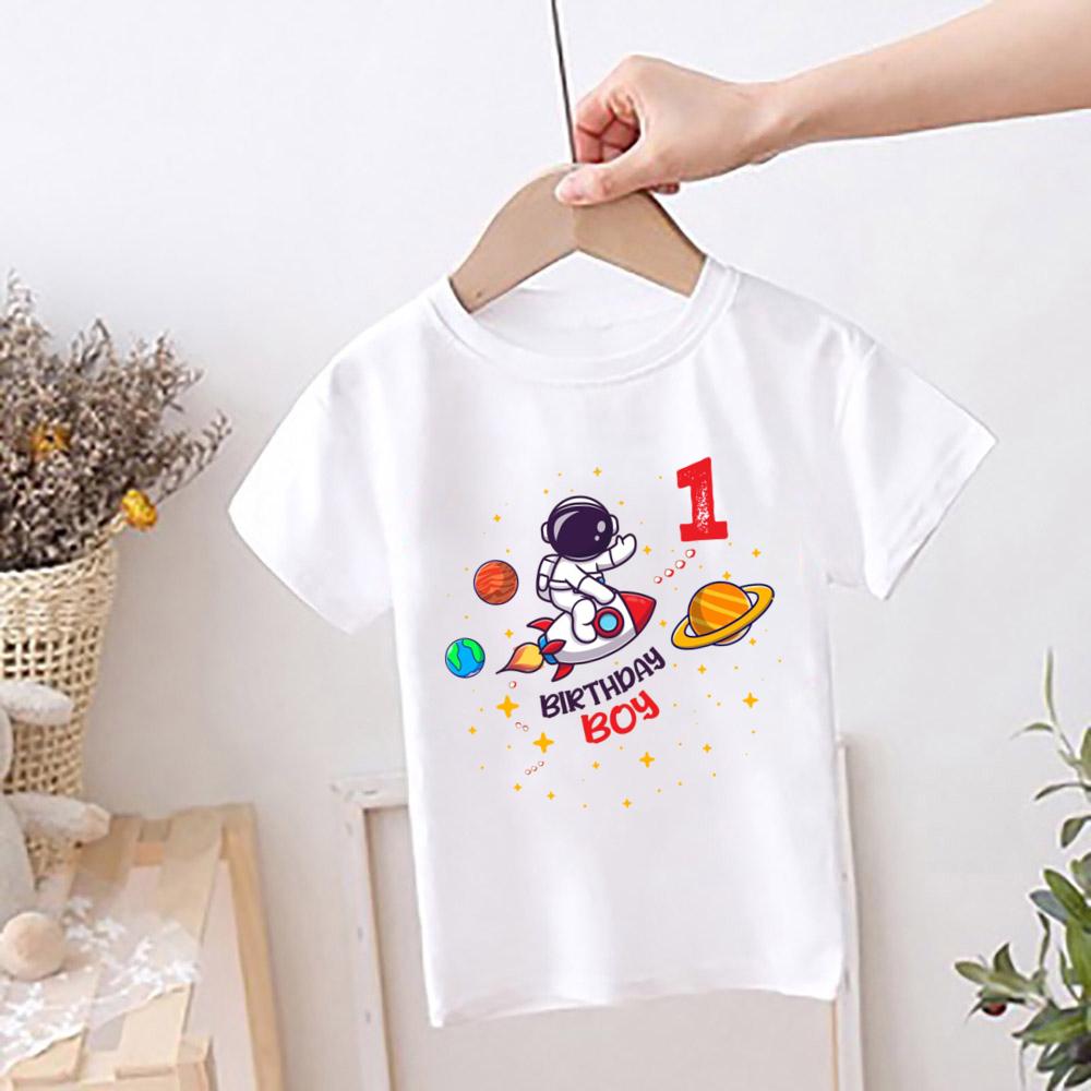 Astronaut Birthday Shirt Children s Birthday Party T-shirt Astronaut Theme Top 100
