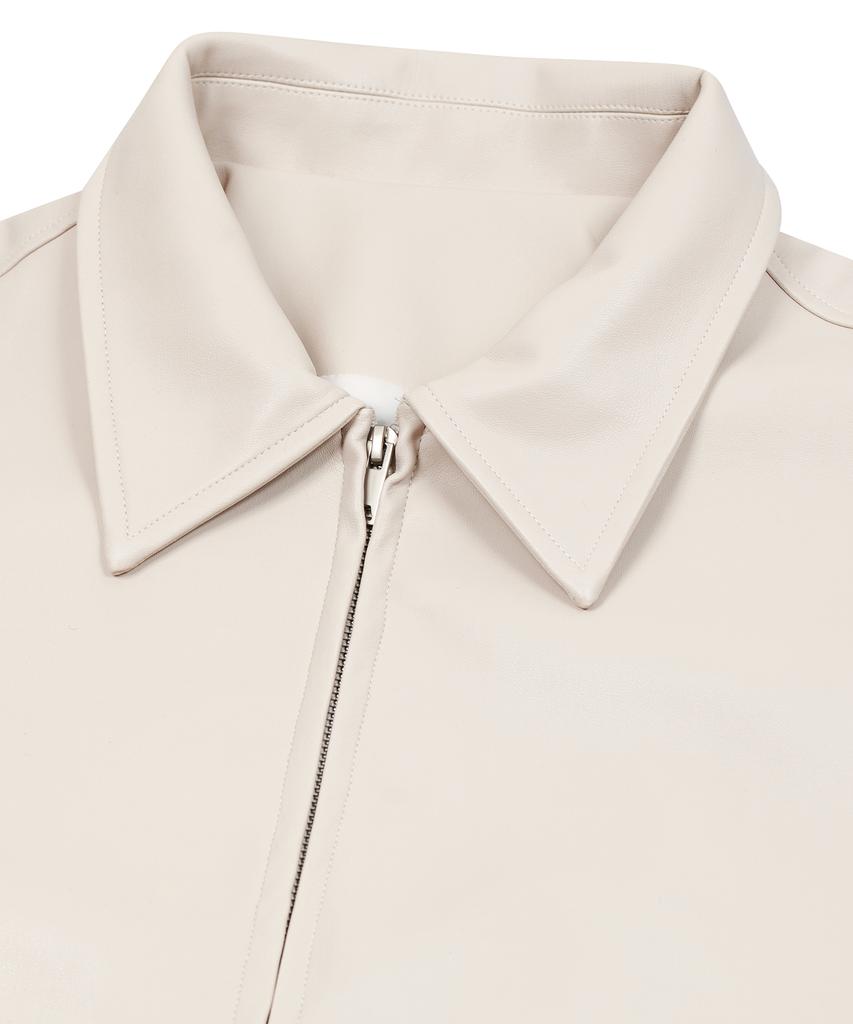 Standarderror 87-Stan009 [Renewal] Standard Blouson Leather Jacket Ivory (B Type)