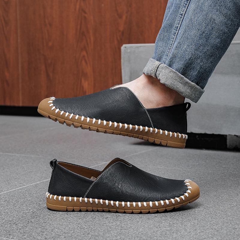Leather Men Water Beach Sandals Summer Outdoor Casual Closed Toe Sports Sandals Non-slip Soft Hiking Wading Sneakers PLUS SIZE 48