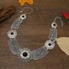 Style Simulation Ethnic Gemstone Decoration Hollow Design Women Necklace Metal