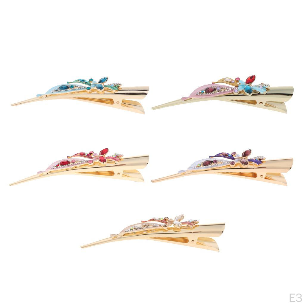 Große Metall Strass Schnabelspange ohne Klammer für dickes