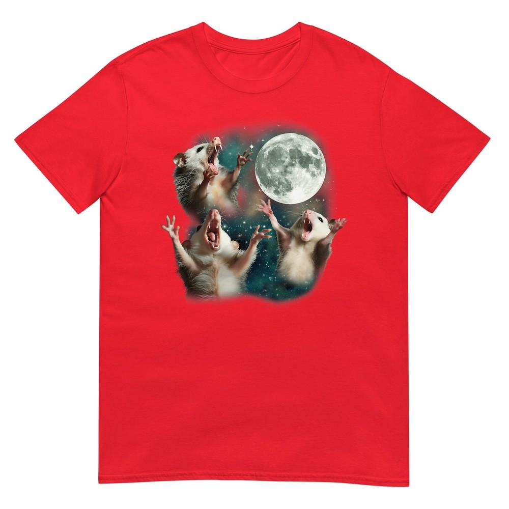 Three Possum Moon 3 Opossum Funny Weird Cursed Meme Tshirt