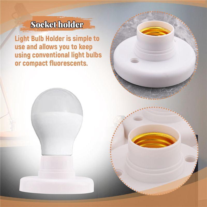 Fresh 10Pcs E27 Plastic Screw Lamp Holder Round Lamp Holder Bulb Socket Holder Adapter