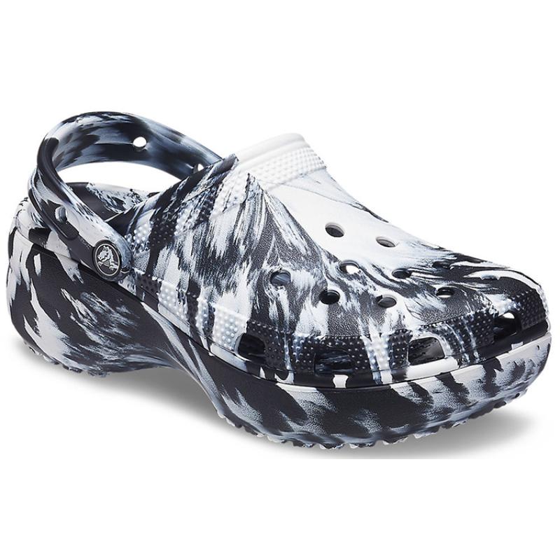 Crocs Classic Clog EVA Platform Marbled Clog 'Black White' Women's