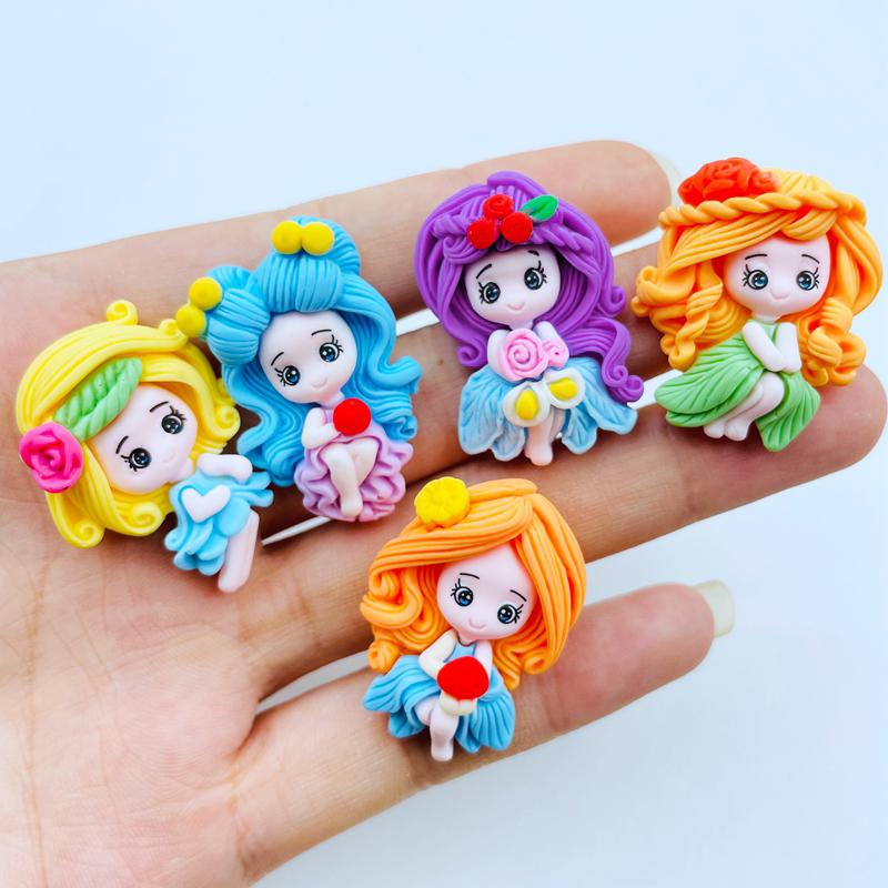 5Pcs New Kawaii Cute Cartoon Princess Series Flat Back Resin Cabochons Scrapbooking Diy Jewelry Craft Decoration Accessorie A55