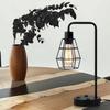 New Set of 2 Black Industrial Table Lamp Nightstand Bedside Lamps w/ USB Ports Shade