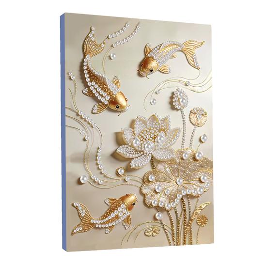 DIY Sada pro malování perličkami 3D plastová sada pro perličkové umění a řemesla Květinové a rybí vzory Perličkový umělecký projekt pro začátečníky i dospělé Domácí dekorace Slavnostní dárek