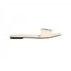 Womens/Ladies Leather Square Toe Flat Sandals