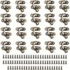30pcs Antique Bronze Left Swing Arm Tiny Hook Latch Locks, 1.3 X 1 Inch Copper Tone Wood Box Hasp Latches, Industrial Hardware Clasps