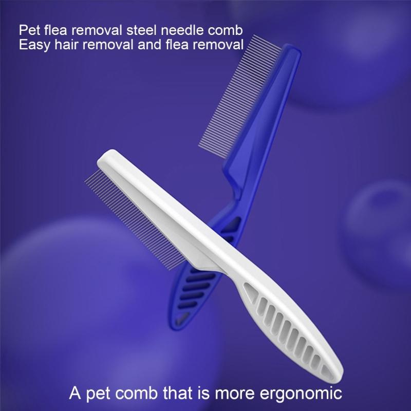 2x Katzen Nadelkamm Entfernung von fliegenden Haaren Entfilzungswerkzeug Haustierhaarbürste Katze/Hund Massagekamm Edelstahl