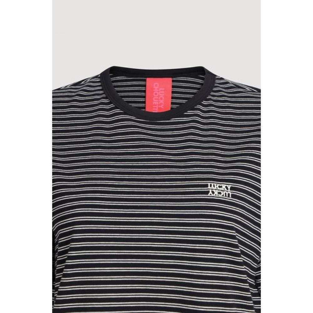 Lucky ChoueTTe Neck Color STripe T shirT lqTam25800