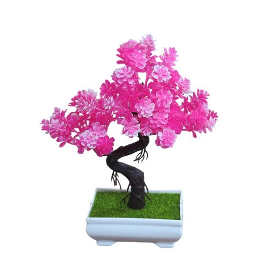 Künstlicher Bonsai-Baum für den Innenbereich, kleine künstliche Pflanzen mit Harztopf für Zuhause, Büro, Schreibtisch, Regal, Badezimmer, Schlafzimmer, Wohnzimmer Dekoration
