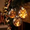 Transparent Lighted Christmas Ball Ornament Plastic Acrylic Clear Christmas Bauble Ornament Cartoon Style Exquisite