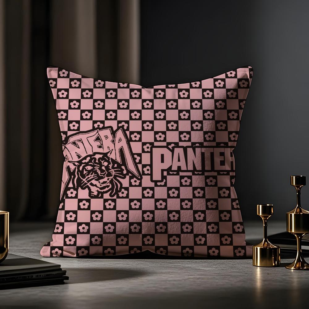Pantera Cushion Cover Anti-dustmite Pillowcase Invisible Zipper Silky Short Plush Sofa Cushion Cover