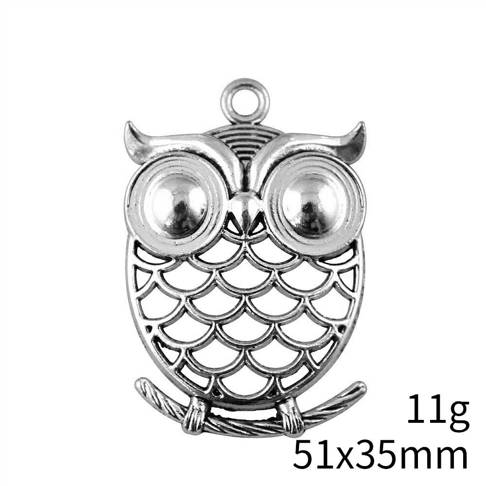Big Owl Pendant Wings Charms For Forest Bird Theme DIY Bracelet Necklace Jewelry Making Supplies For