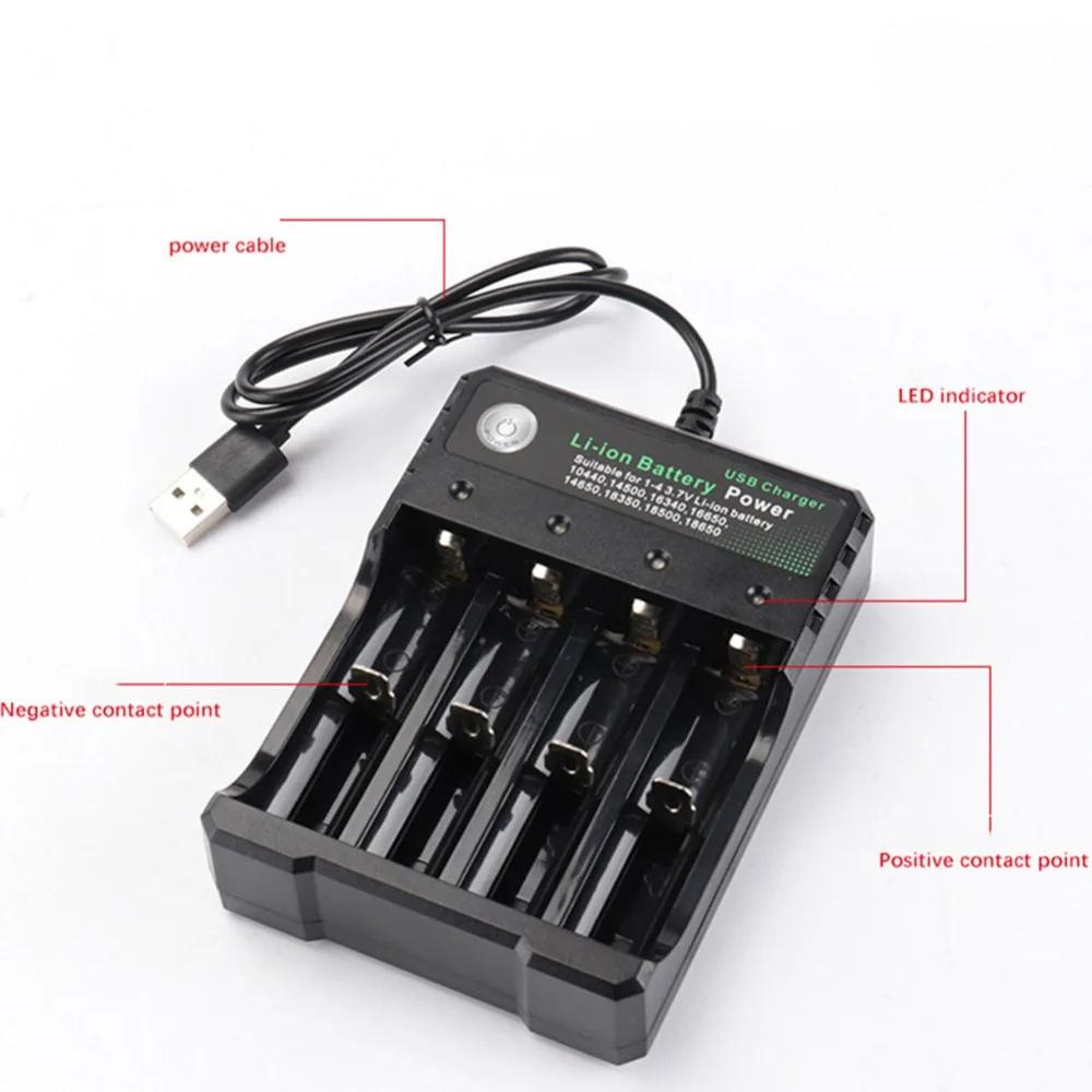 Încărcător de baterii 18650 Negru 2 3 4 sloturi AC 110V 220V Dual pentru încărcare 18650 Încărcător de baterii reîncărcabile cu litiu de 3,7V