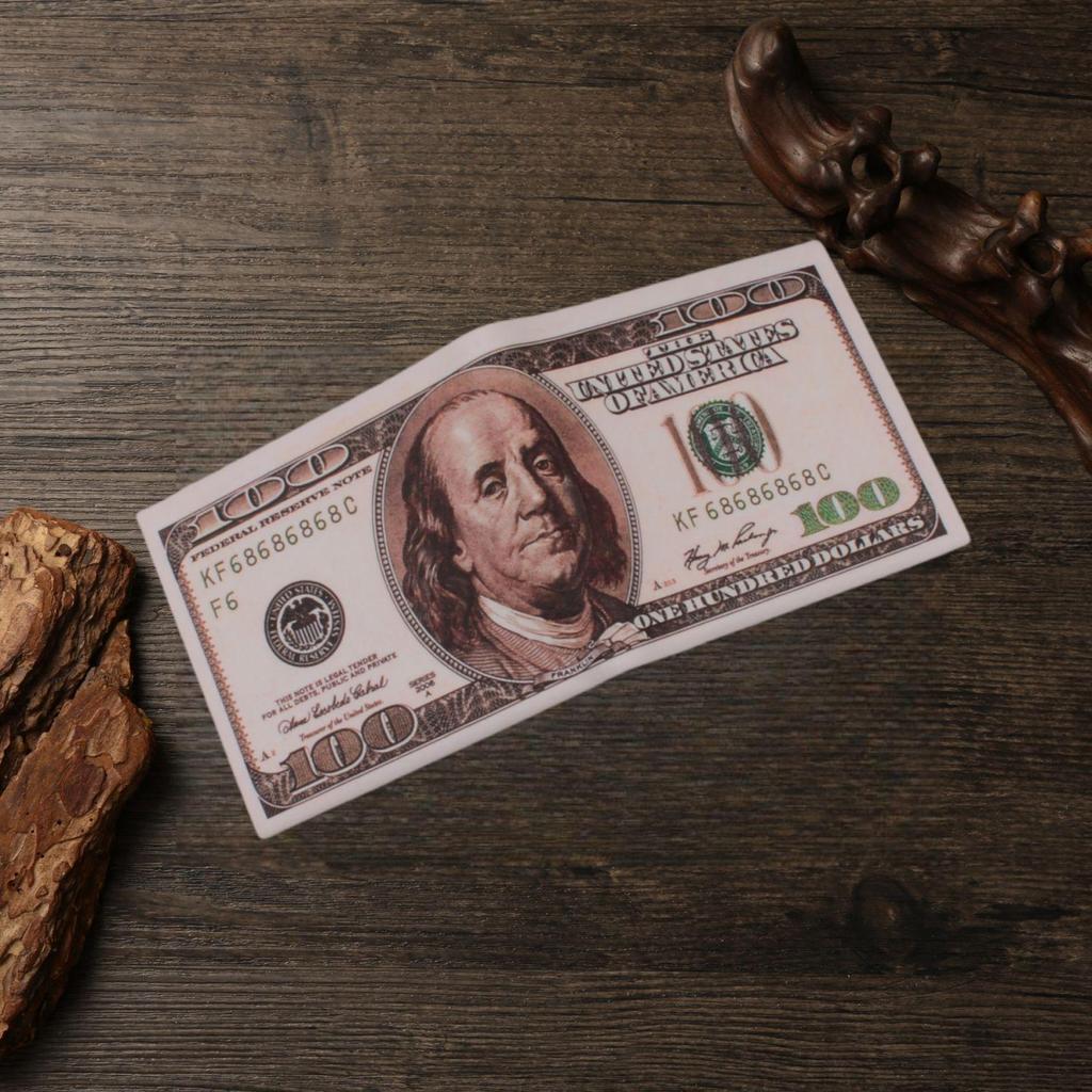 Unisexová krátká peněženka s kreativními vzory měn z různých zemí