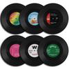 Retro Vinyl Record Coaster Set 12Pcs Colorful Vintage Drink Coasters Mug Cup Pad For Coffee Table Decor Home Desktop Supplies