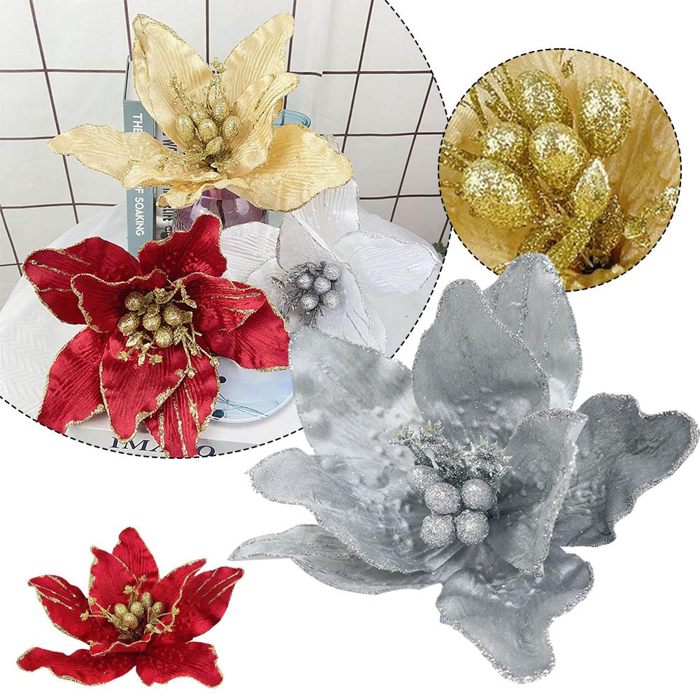 Beautiful Ornament Decoration Poinsettia Christmas Atmosphere