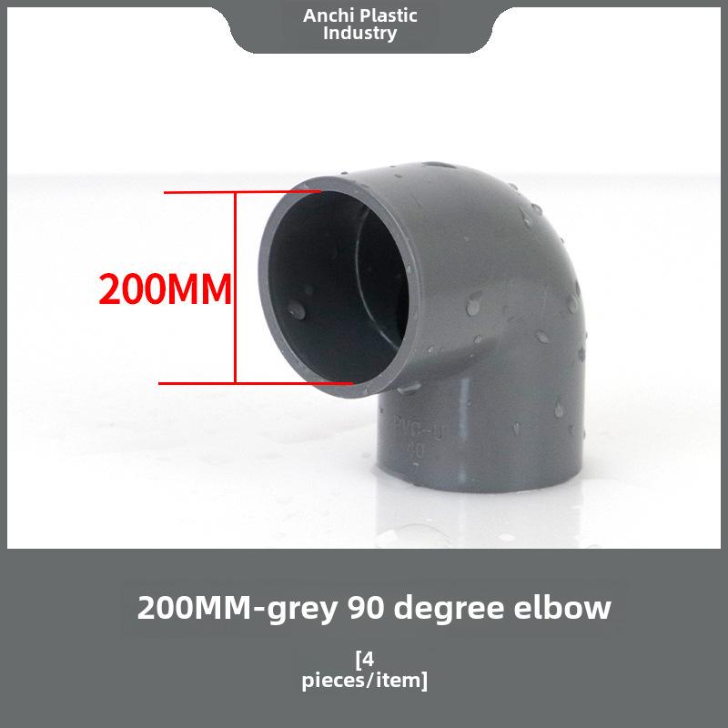 PVC-Wasserrohrverschraubung, rechtwinklig, 90°, selbstklebender Kunststoff, 50 mm