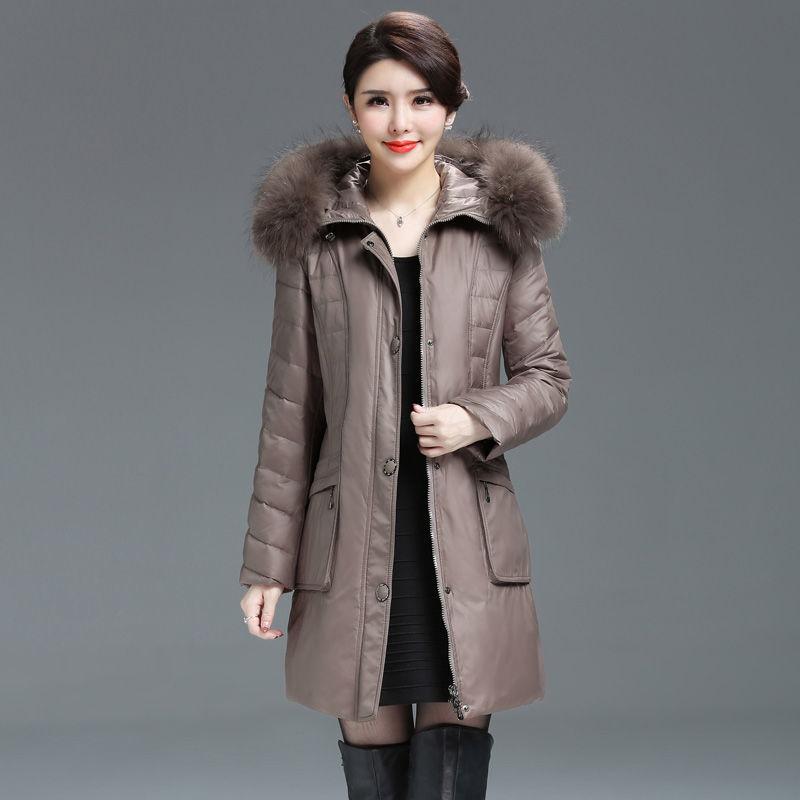 Middle-aged and Elderly New Down Jackets for Women Fattened and Enlarged Medium and Long Large-size Mother Jackets for Women